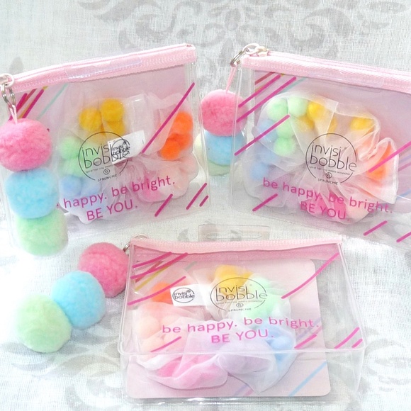 🎀 $18 3pc invisibobble invisi bobble rainbow Sprunchie Hair Tie Scrunchie w… - Picture 1 of 16
